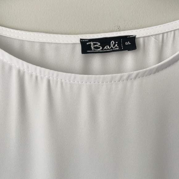 Bali Corp White Overlay Top size Large - Picture 3 of 6